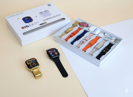 i20 Ultra 2 Max Suit – 10‑in‑1 Smartwatch & Earbuds Bundle